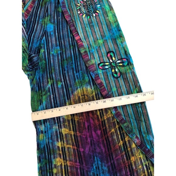 Rising International Womens Large Cotton Tie Dyed Print Pants Skirt Drawstring - Picture 4 of 12